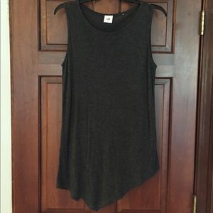 Sleeveless CAbi top - gray, asymmetrical hem